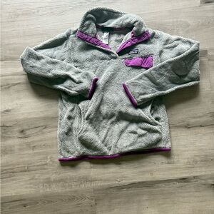 Patagonia Kids Gray and Purple Fleece Hoodie